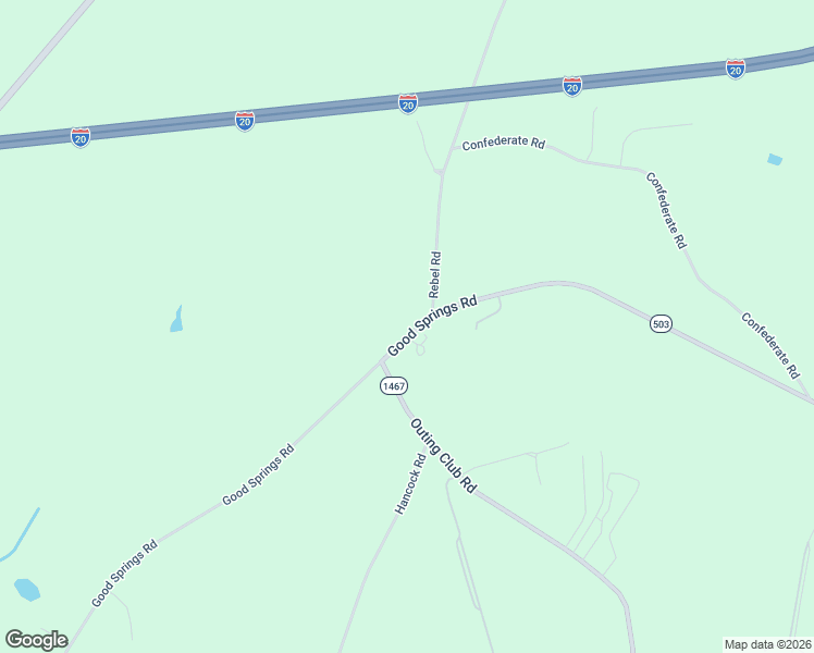 map of restaurants, bars, coffee shops, grocery stores, and more near 520 Good Springs Road in Aiken