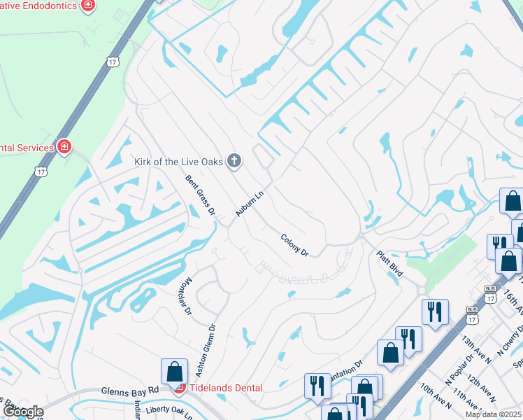 map of restaurants, bars, coffee shops, grocery stores, and more near in Horry County