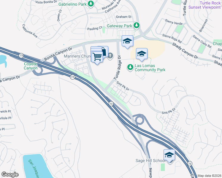 map of restaurants, bars, coffee shops, grocery stores, and more near 134 Coral Rose in Irvine