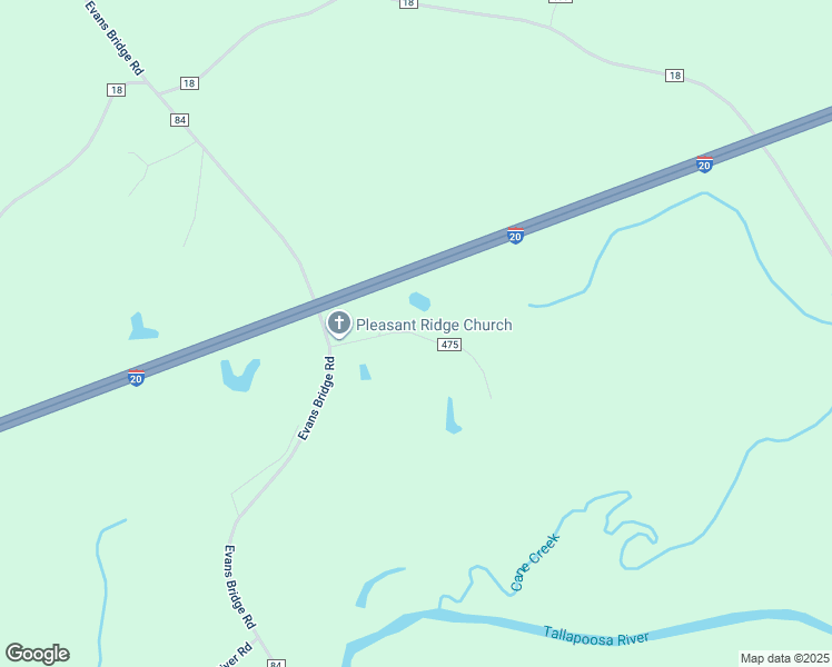 map of restaurants, bars, coffee shops, grocery stores, and more near County Road 475 in Heflin