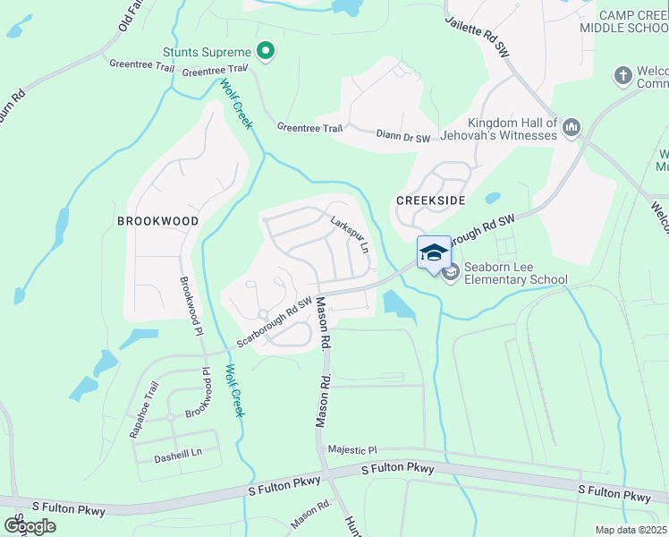 map of restaurants, bars, coffee shops, grocery stores, and more near 4728 Sedum Way in Atlanta