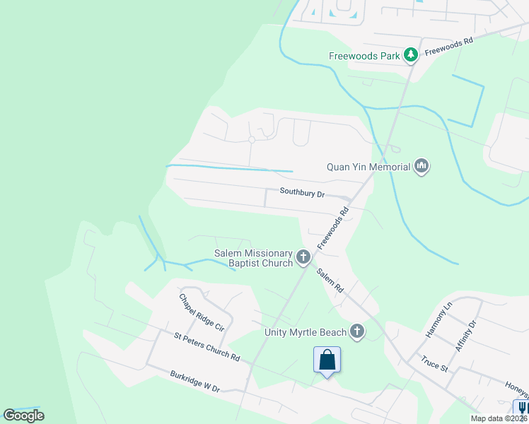 map of restaurants, bars, coffee shops, grocery stores, and more near 480 Carolina Woods Drive in Myrtle Beach