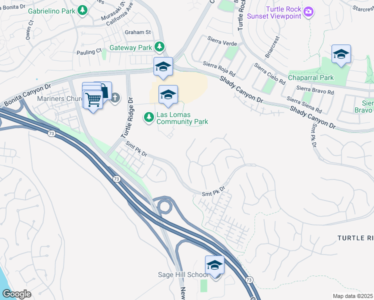 map of restaurants, bars, coffee shops, grocery stores, and more near 41 Shady Lane in Irvine