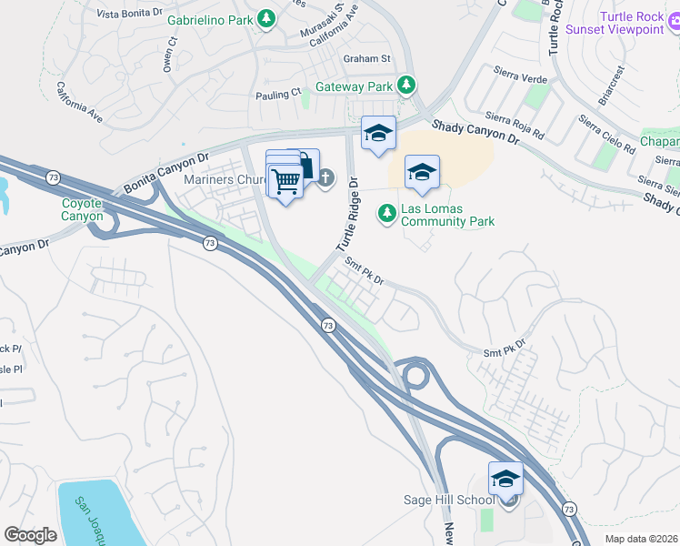 map of restaurants, bars, coffee shops, grocery stores, and more near 107 Coral Rose in Irvine