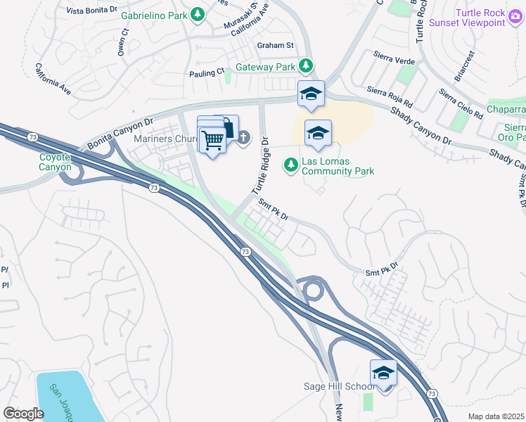 map of restaurants, bars, coffee shops, grocery stores, and more near 115 Coral Rose in Irvine