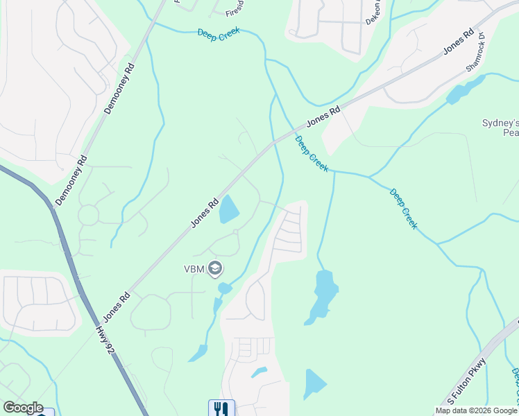 map of restaurants, bars, coffee shops, grocery stores, and more near 372 Berkshire Place in Fairburn