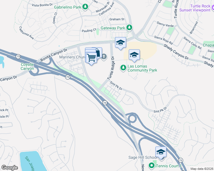 map of restaurants, bars, coffee shops, grocery stores, and more near 100 Coral Rose in Irvine