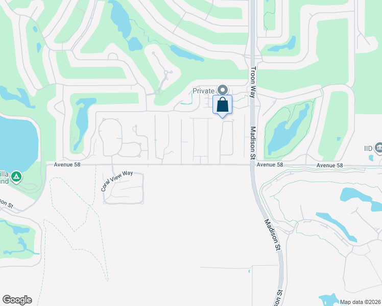 map of restaurants, bars, coffee shops, grocery stores, and more near 57887 Santo Thomas in La Quinta