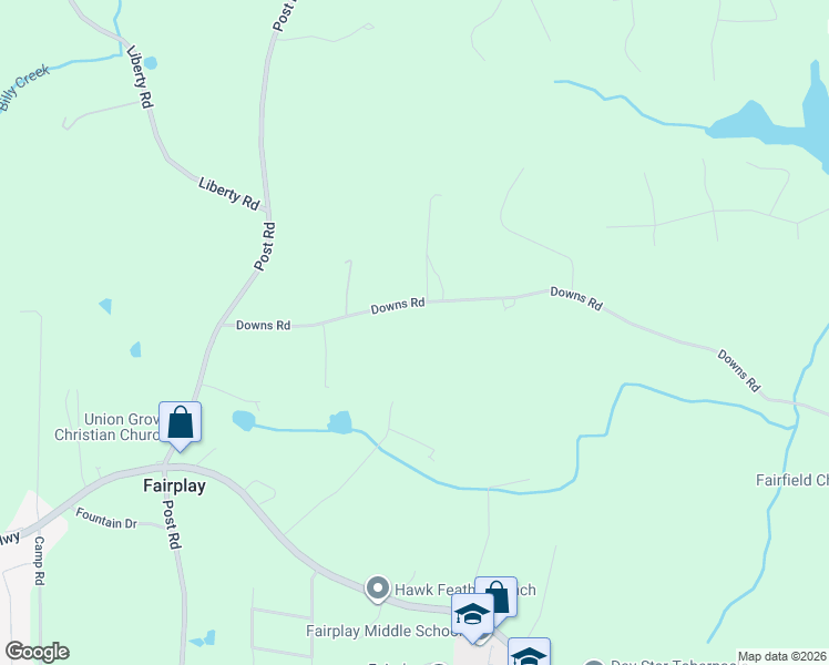 map of restaurants, bars, coffee shops, grocery stores, and more near 8405 Downs Drive in Winston