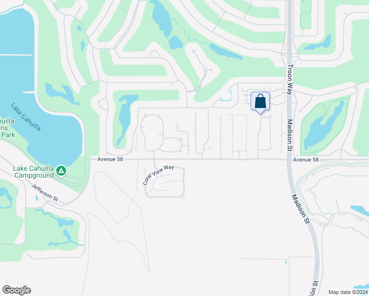 map of restaurants, bars, coffee shops, grocery stores, and more near 80495 Old Ranch Trail South in La Quinta