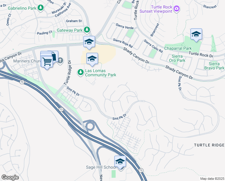 map of restaurants, bars, coffee shops, grocery stores, and more near 25 Hedgerow in Irvine
