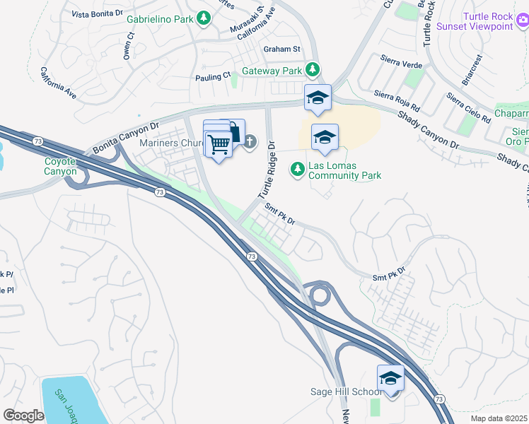 map of restaurants, bars, coffee shops, grocery stores, and more near 115 Coral Rose in Irvine