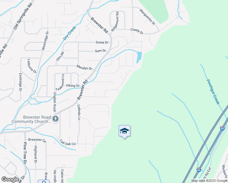 map of restaurants, bars, coffee shops, grocery stores, and more near 1737 Molly Lane in Birmingham