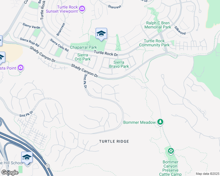 map of restaurants, bars, coffee shops, grocery stores, and more near 54 Valley Terrace in Irvine