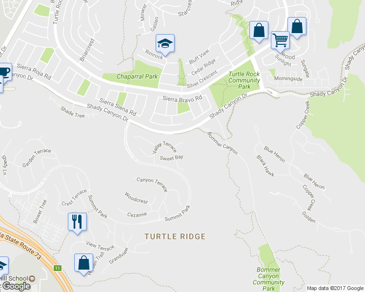 map of restaurants, bars, coffee shops, grocery stores, and more near 24 Milrose in Irvine