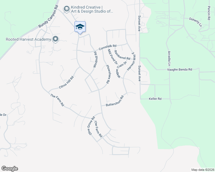 map of restaurants, bars, coffee shops, grocery stores, and more near 33818 Plowshare Road in Wildomar