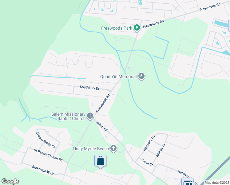 map of restaurants, bars, coffee shops, grocery stores, and more near 10803 Freewoods Road in Myrtle Beach