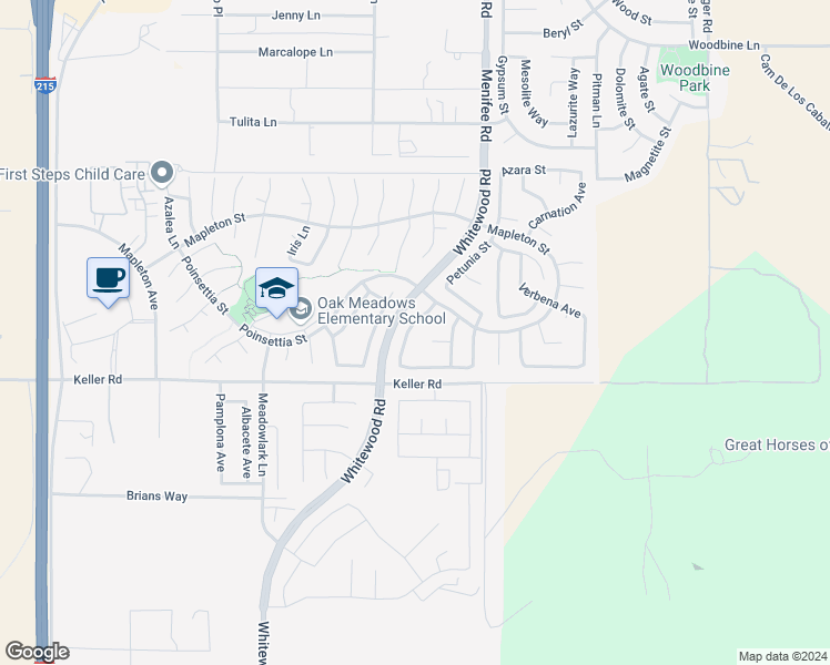 map of restaurants, bars, coffee shops, grocery stores, and more near 28712 Lavatera Avenue in Murrieta