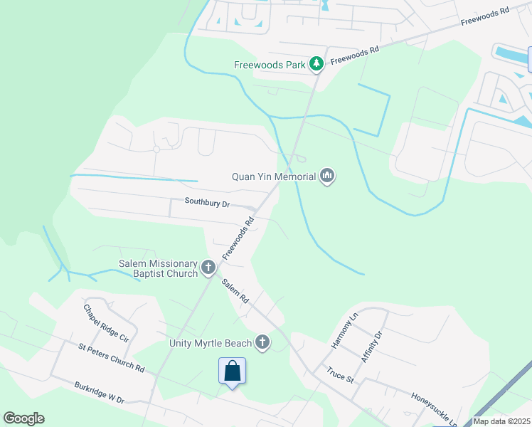 map of restaurants, bars, coffee shops, grocery stores, and more near 10803 Freewoods Road in Myrtle Beach