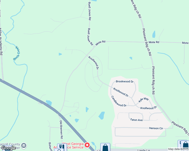 map of restaurants, bars, coffee shops, grocery stores, and more near 208 Arrowwood Drive in Carrollton