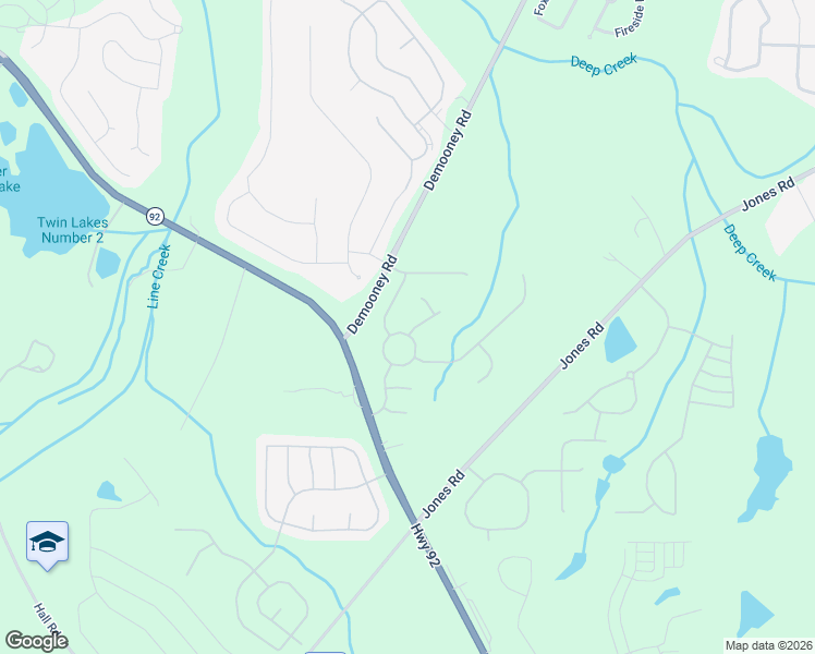 map of restaurants, bars, coffee shops, grocery stores, and more near 4508 Dawes Circle in Fairburn