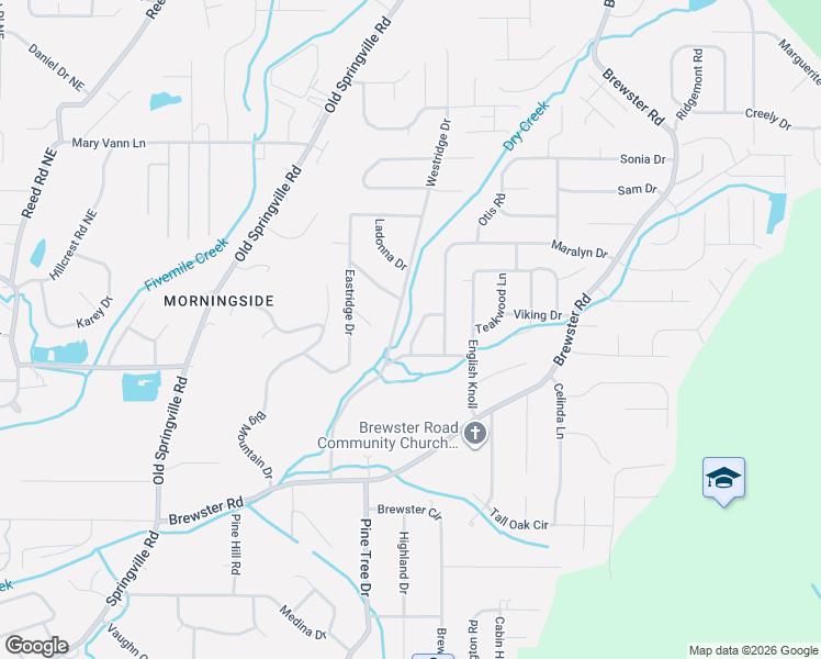 map of restaurants, bars, coffee shops, grocery stores, and more near 1408 Creekwood Circle in Birmingham