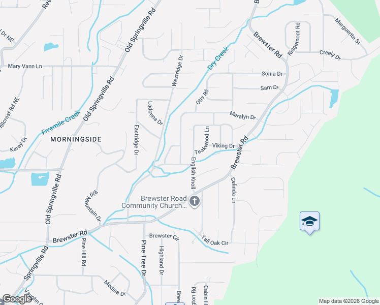 map of restaurants, bars, coffee shops, grocery stores, and more near 1409 Maralyn Drive in Birmingham