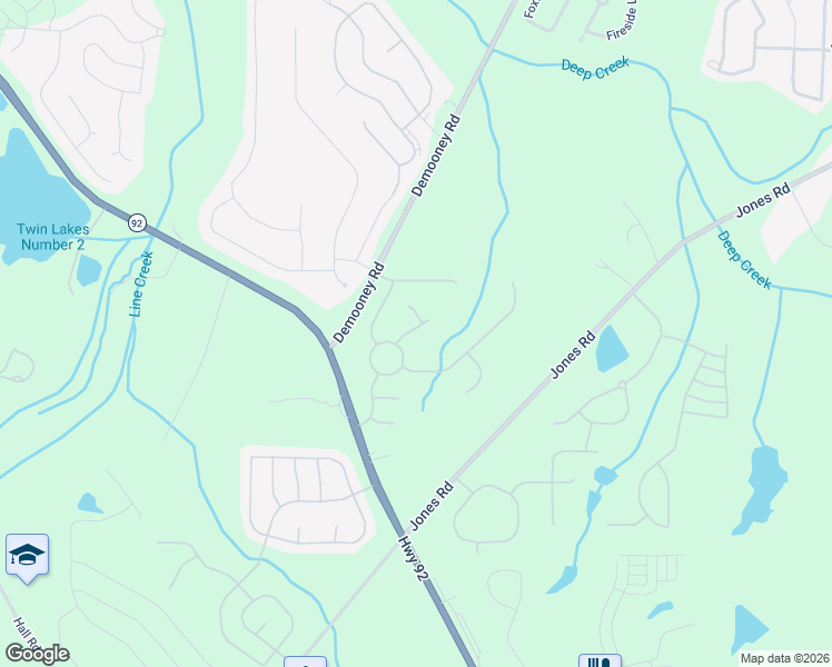 map of restaurants, bars, coffee shops, grocery stores, and more near 668 Sportsman Lane in Fairburn