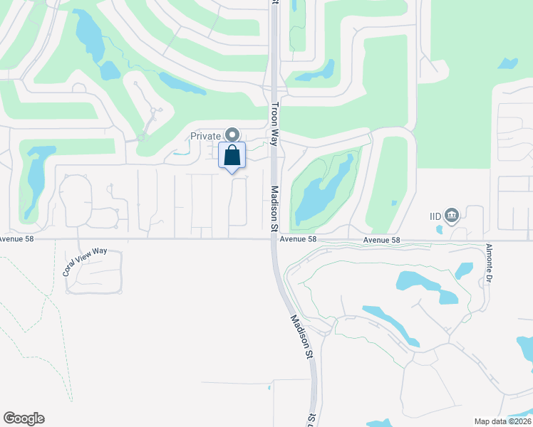 map of restaurants, bars, coffee shops, grocery stores, and more near 57816 Barristo Circle in La Quinta
