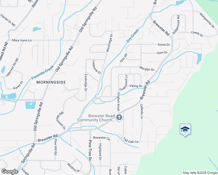 map of restaurants, bars, coffee shops, grocery stores, and more near 1408 Creekwood Circle in Birmingham