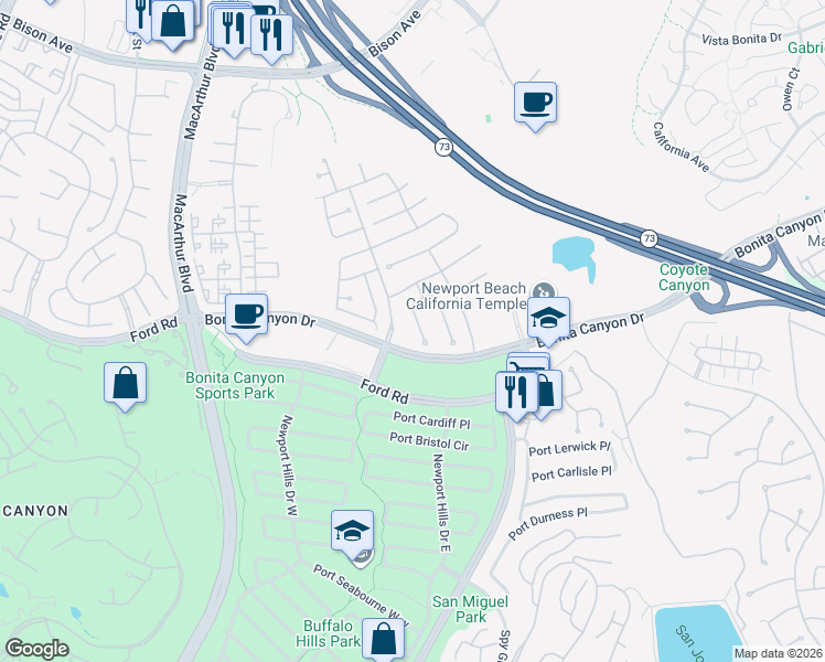 map of restaurants, bars, coffee shops, grocery stores, and more near 9 Boardwalk in Newport Beach