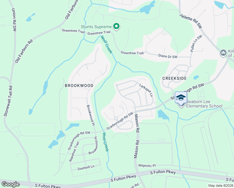 map of restaurants, bars, coffee shops, grocery stores, and more near 4655 Mason Road in Atlanta