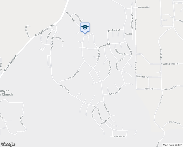 map of restaurants, bars, coffee shops, grocery stores, and more near 33922 Windmill Road in Wildomar