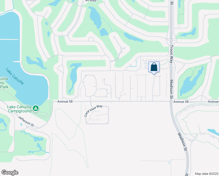 map of restaurants, bars, coffee shops, grocery stores, and more near 80390 Old Ranch Trail South in La Quinta