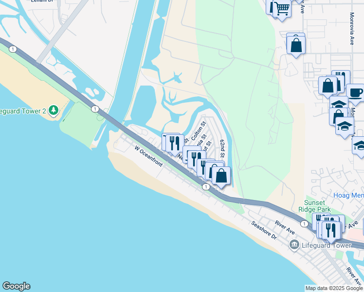 map of restaurants, bars, coffee shops, grocery stores, and more near 246 Orange Street in Newport Beach