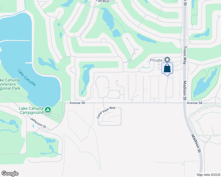 map of restaurants, bars, coffee shops, grocery stores, and more near 80380 Old Ranch Trail North in La Quinta