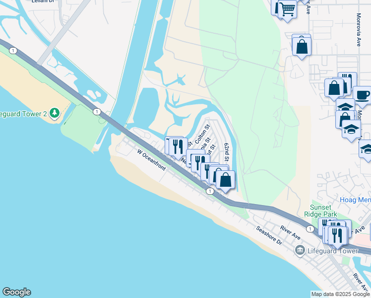 map of restaurants, bars, coffee shops, grocery stores, and more near 246 Orange Street in Newport Beach