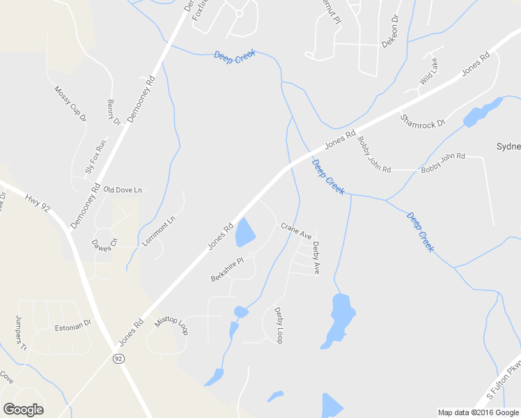 map of restaurants, bars, coffee shops, grocery stores, and more near 4610 Jones Road in Fairburn
