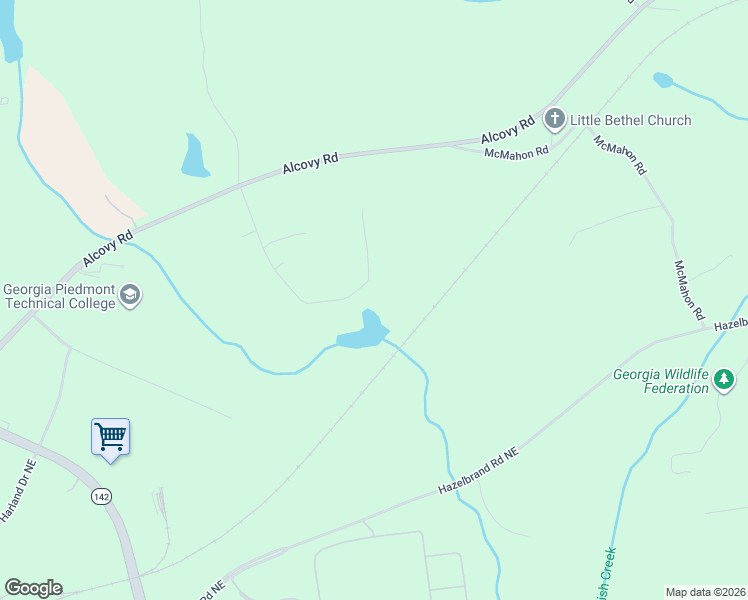 map of restaurants, bars, coffee shops, grocery stores, and more near 150 Briar Patch Road in Covington