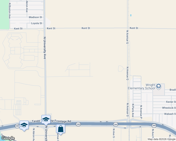 map of restaurants, bars, coffee shops, grocery stores, and more near 9710 North County Road 2100 in Lubbock