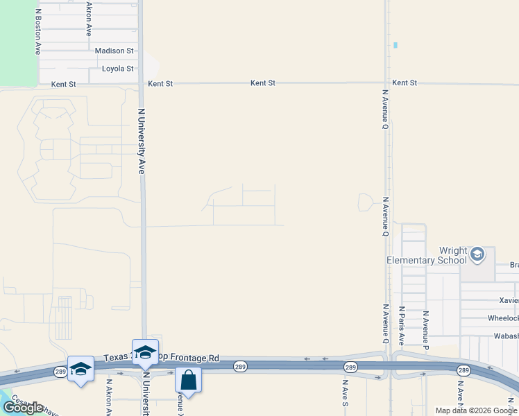 map of restaurants, bars, coffee shops, grocery stores, and more near 9710 North County Road 2100 in Lubbock