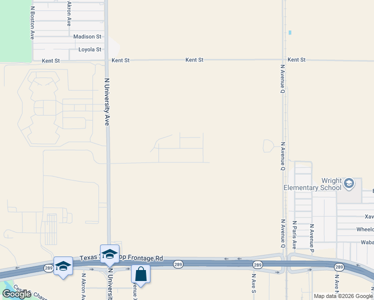 map of restaurants, bars, coffee shops, grocery stores, and more near 9710 North County Road 2100 in Lubbock