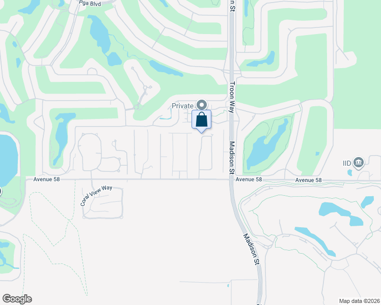 map of restaurants, bars, coffee shops, grocery stores, and more near 57740 Salida del Sol in La Quinta