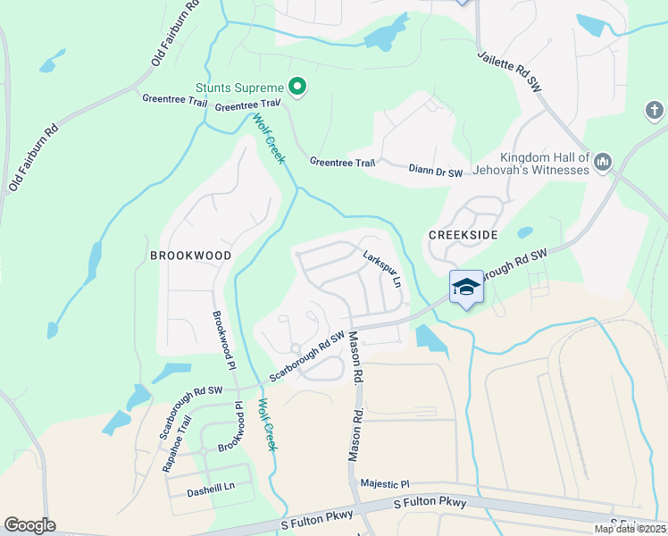 map of restaurants, bars, coffee shops, grocery stores, and more near 4924 Antelope Cove in Atlanta