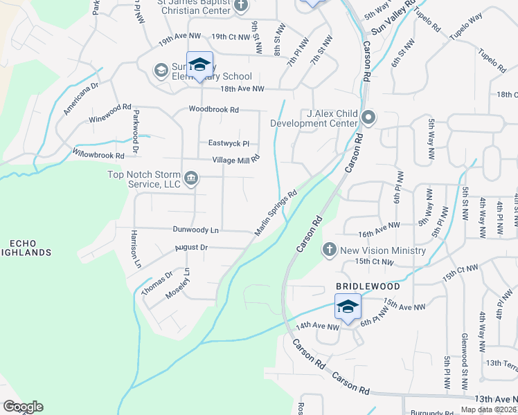 map of restaurants, bars, coffee shops, grocery stores, and more near 1642 Marlin Springs Road in Center Point