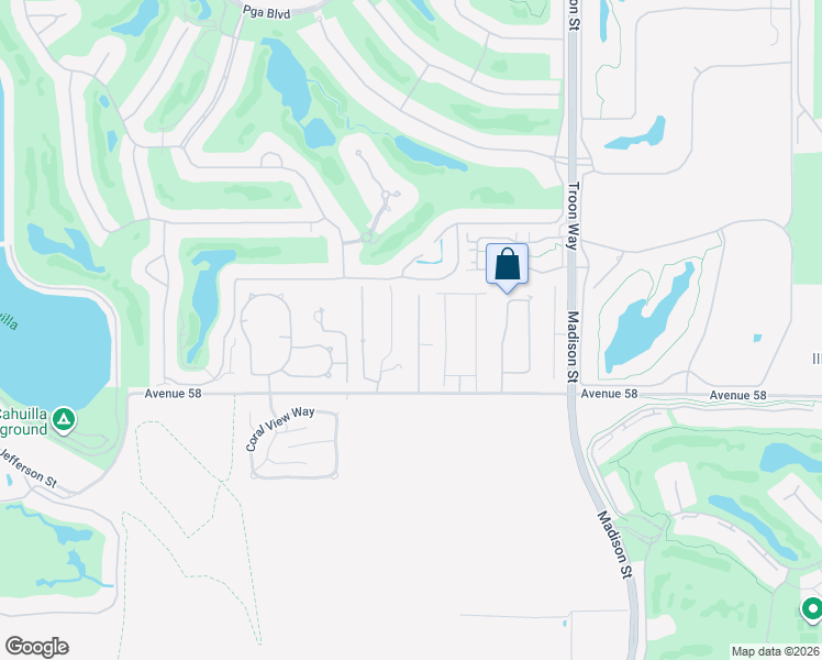 map of restaurants, bars, coffee shops, grocery stores, and more near 57669 Santa Rosa Trail in La Quinta