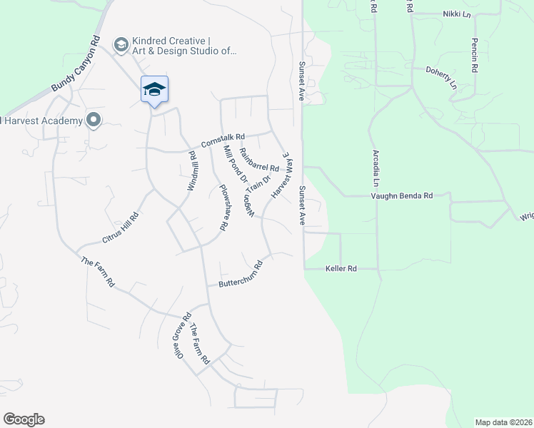 map of restaurants, bars, coffee shops, grocery stores, and more near 33890 Wagon Train Drive in Wildomar