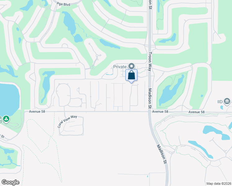 map of restaurants, bars, coffee shops, grocery stores, and more near 57716 Santo Thomas in La Quinta