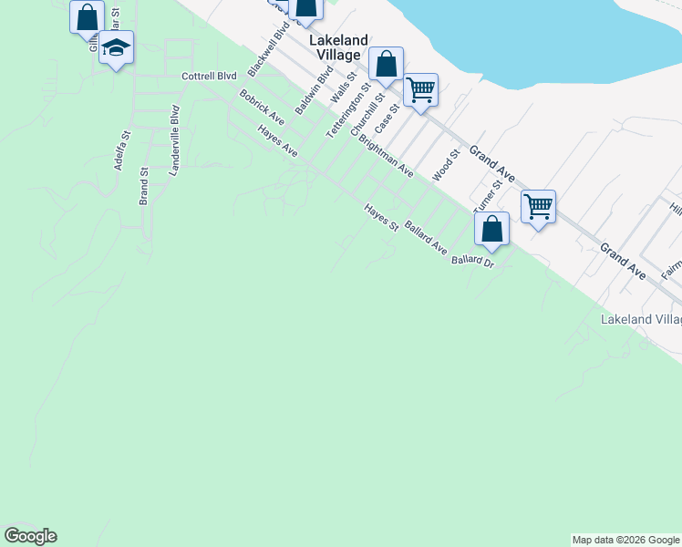map of restaurants, bars, coffee shops, grocery stores, and more near 33500 Follman Way in Lake Elsinore