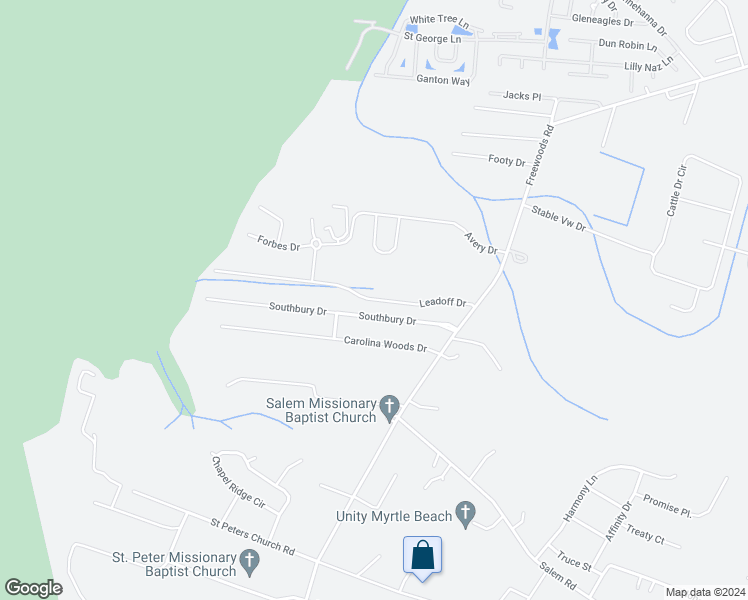 map of restaurants, bars, coffee shops, grocery stores, and more near Leadoff Drive in Myrtle Beach